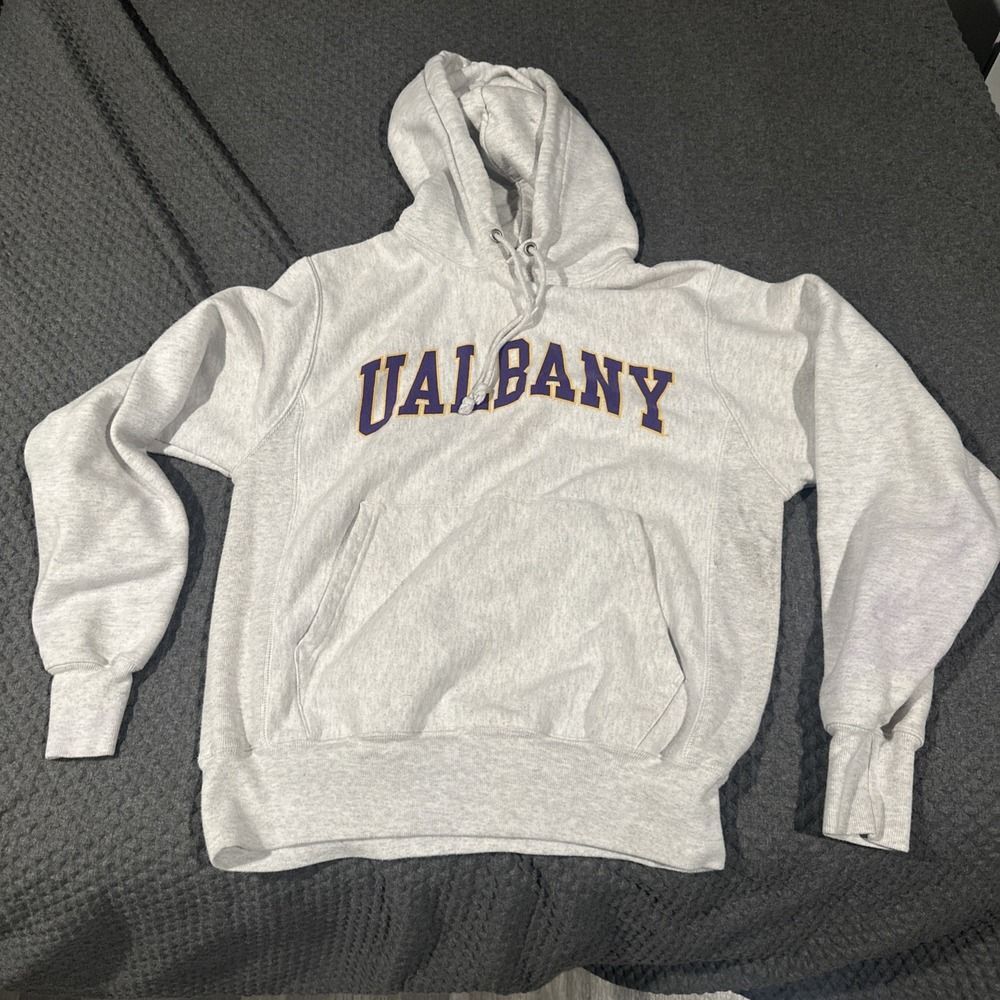 UAlbany - SUNY Albany Champion Reverse Weave Hoodie Sweatshirt Sz Small